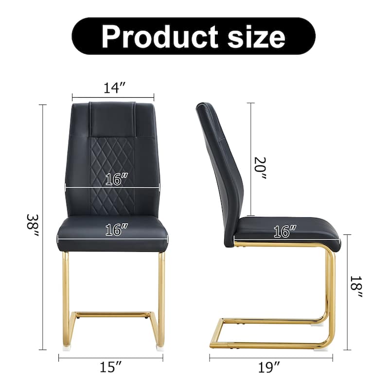 Modern dining chairs, set of 6, with faux leather soft cushion seats