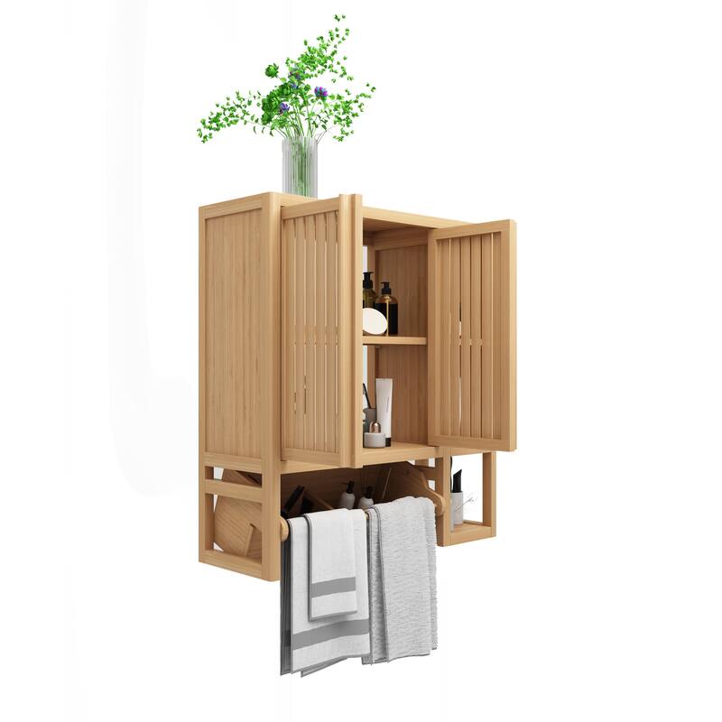 Versatile Bamboo Wall Mounted Cabinet for Home Storage and Decoration