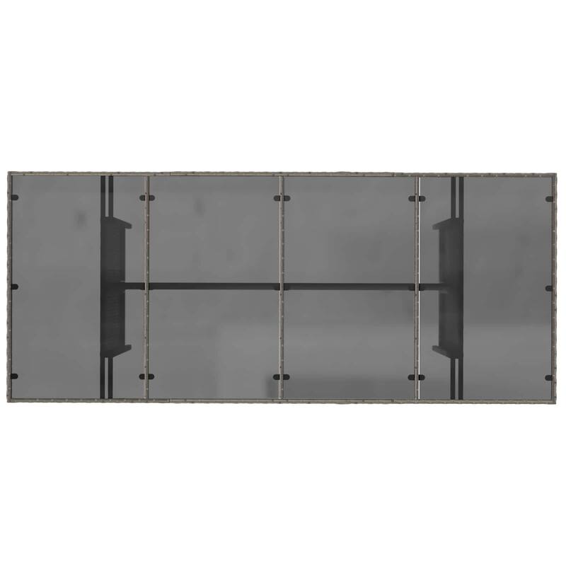 vidaXL Garden Dining Set with Cushion 9 pcs Grey Poly Rattan - 24.61 x 21.65 x 32.28 in