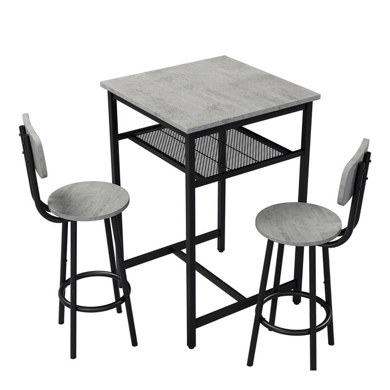 Bar Table,Equipped with 2 Bar Stools ,with Backrest and Partition