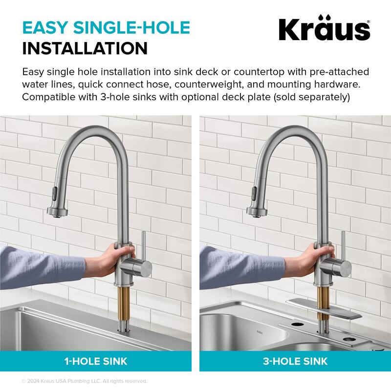 Kraus KPF-1616 Bolden 1.8 GPM 2-Function Single Handle Pull Down