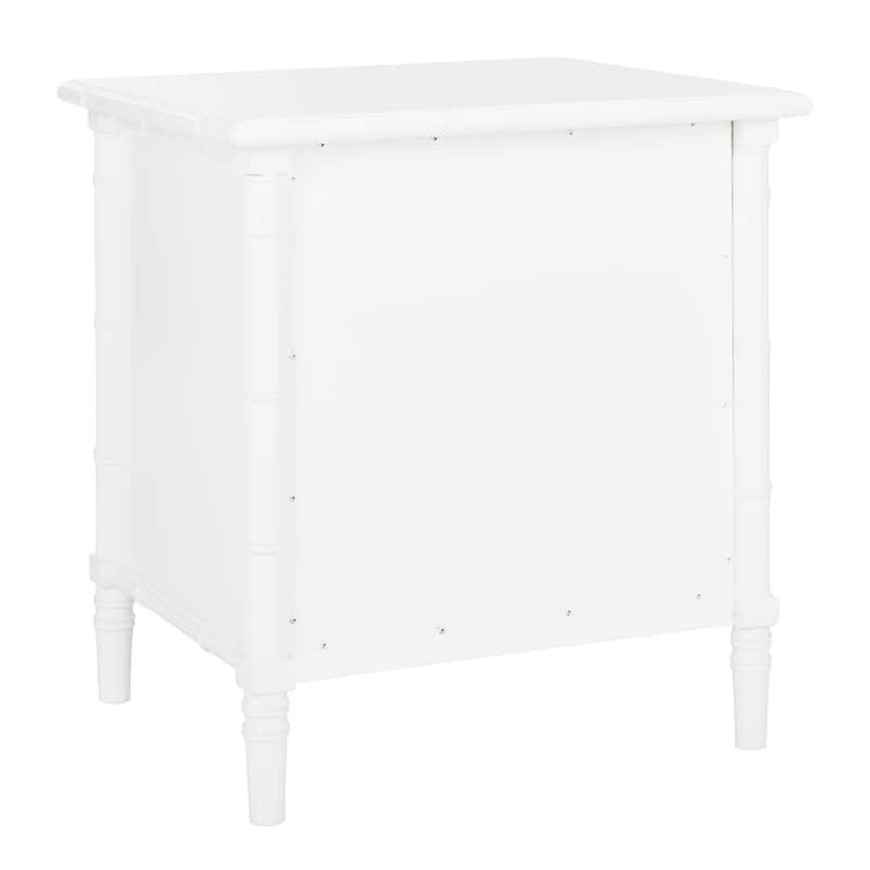 SAFAVIEH Jasmyne Modern Coastal 3-Drawer Navy Bamboo Nightstand