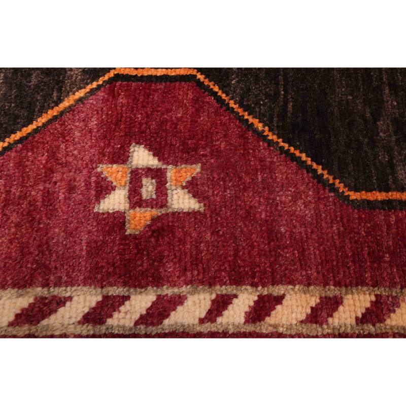 ECARPETGALLERY Hand-knotted Melis Dark Magenta Wool Rug - 4'10 x 9'5