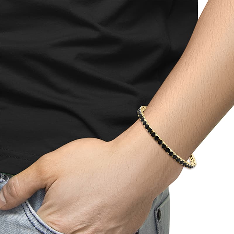EFFY Men's 925 Sterling Silver Black Spinel Bracelet
