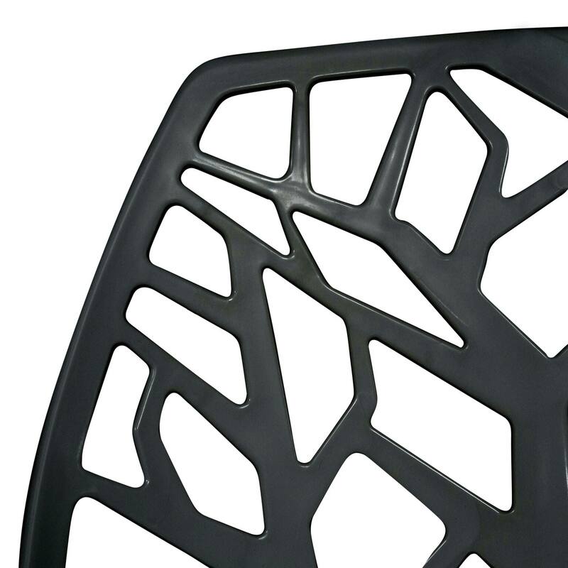 Stackable Dining Chair in Polypropylene Modern Cut-out Design Backrest Accent Side Chair