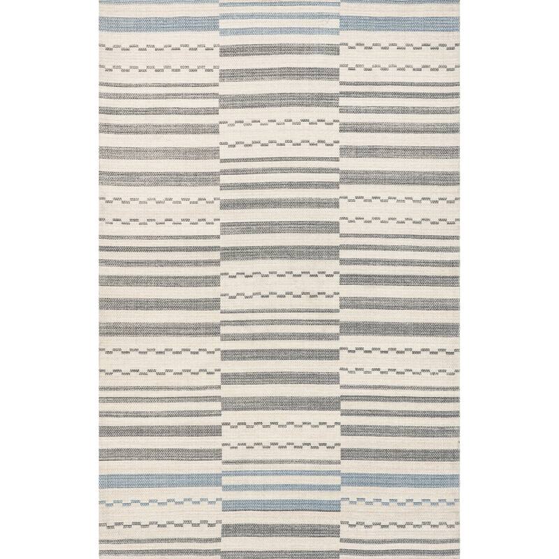 Nuloom Emika Striped Hand Woven Cotton Area Rug
