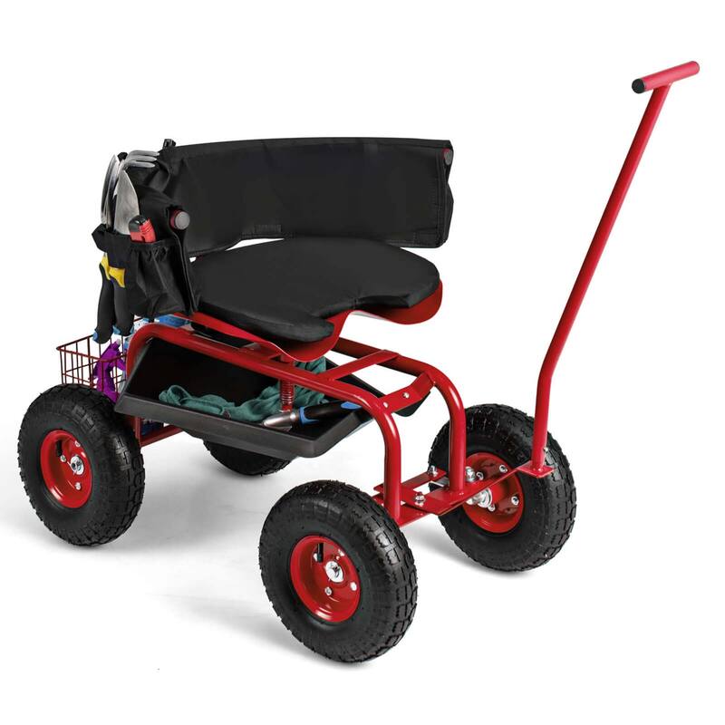 Costway Rolling Garden Cart Outdoor Gardening Workseat withAdjustable - See Details