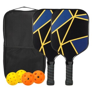 Graphite Pickleball Paddles Set of 2 Pickleball Set 4 Pickleballs Portable Bag - Multicolor