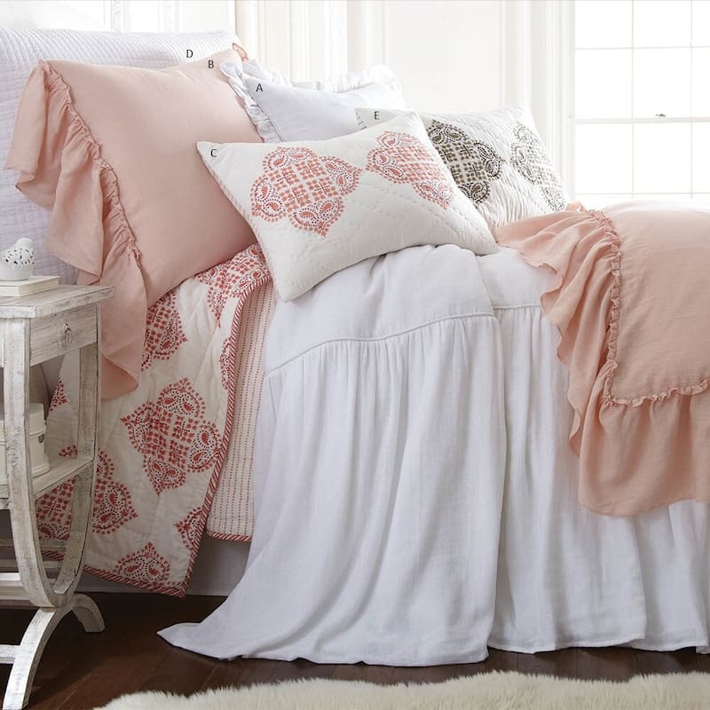 Gabriella Peach Cotton Quilt Set