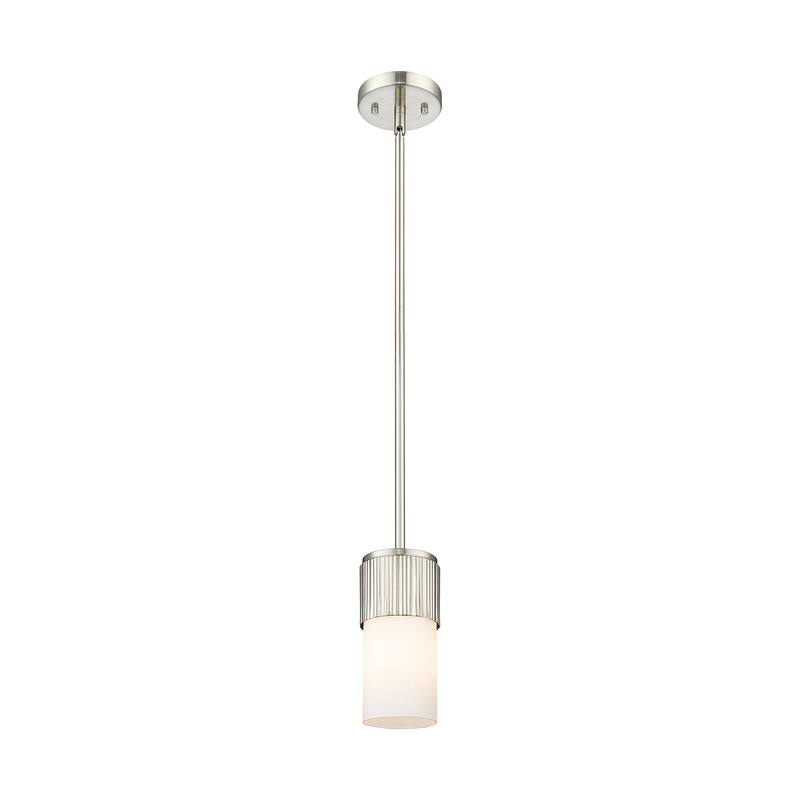 Innovations Lighting Bolivar - 1 Light 7" Stem Hung Pendant - Satin Nickel/Matte White