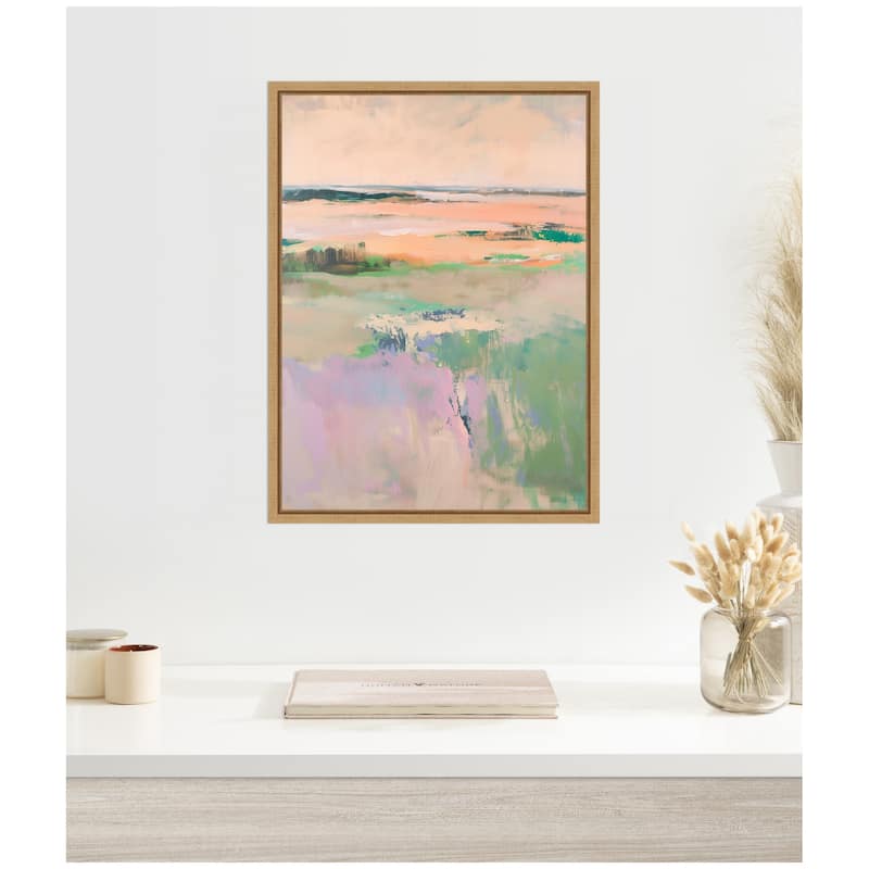 Kate and Laurel Sylvie Pastel Horizon II Framed Canvas by Amy Lighthall