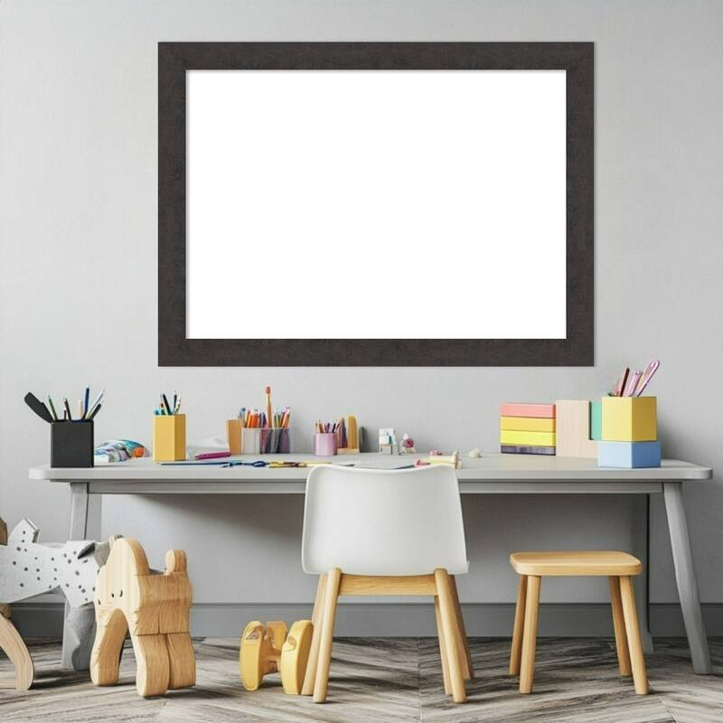 Amanti Art Rustic Plank Espresso Narrow Framed Dry Erase Magnetic Board