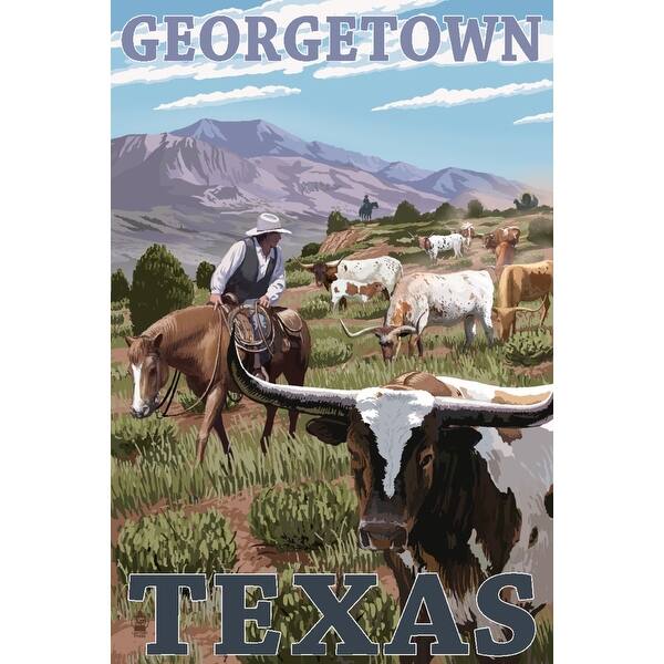 Shop Georgetown Texas Longhorns Lantern Press Artwork Art