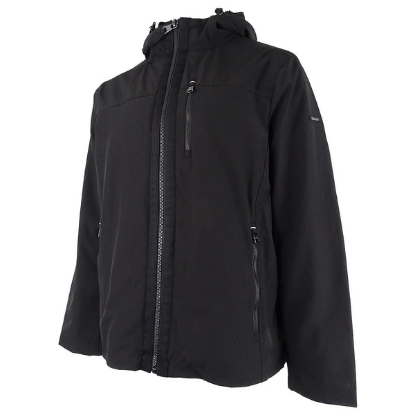 calvin klein soft shell hooded jacket