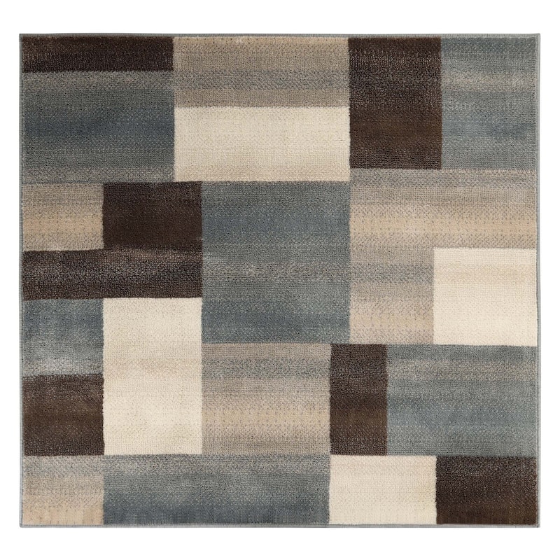 Superior Clifton Geometric Modern Indoor Area Rug - 8' x 8' Square - Grey