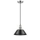 preview thumbnail 2 of 3, Yep by Golden Lighting Orwell 1-light 10in Pendant in Pewter and Matte Black shade