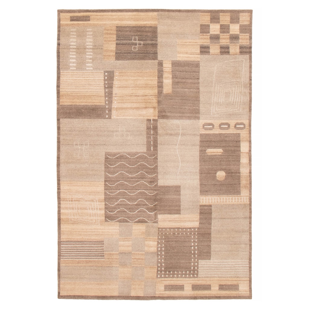 ECARPETGALLERY Hand-knotted Opulence Grey Silk, Wool Rug - 6'7 x 9'11