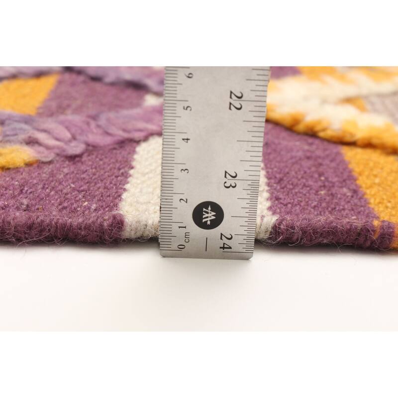ECARPETGALLERY Hand-knotted Marrakech Purple Wool Kilim - 2'11 x 4'11