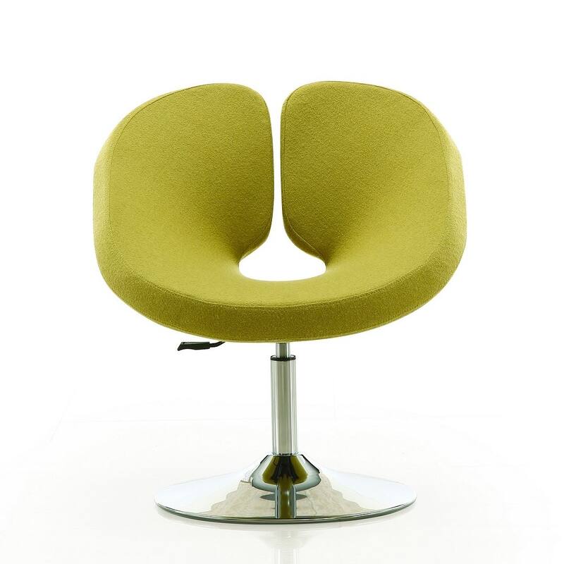 Manhattan Comfort Perch Chrome Wool Blend Adjustable Chair (Set of 2)