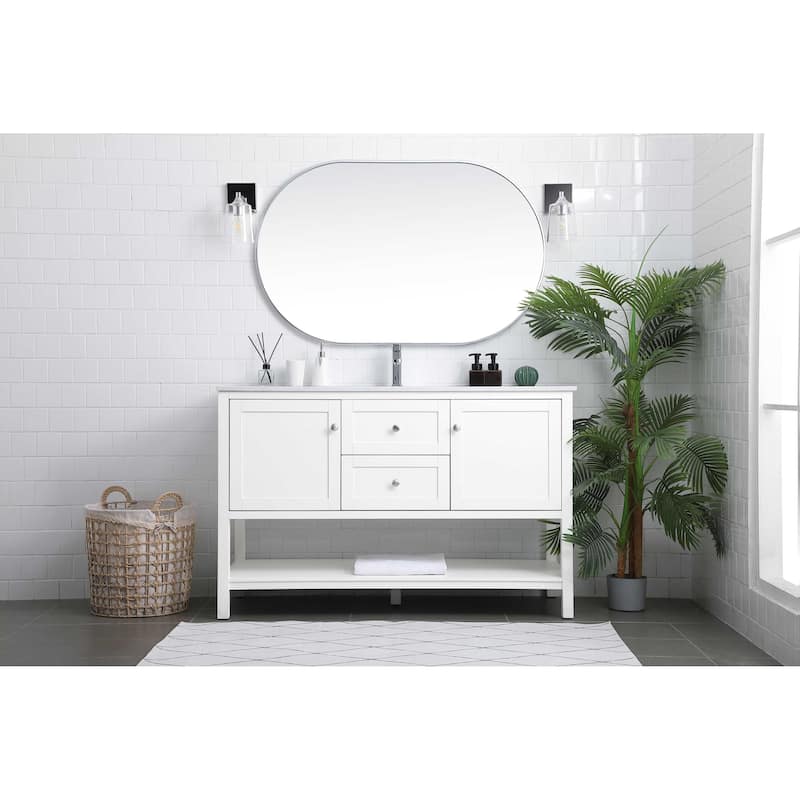 Elegant Lighting VF22254 Heath 54" Free Standing Single Basin Vanity