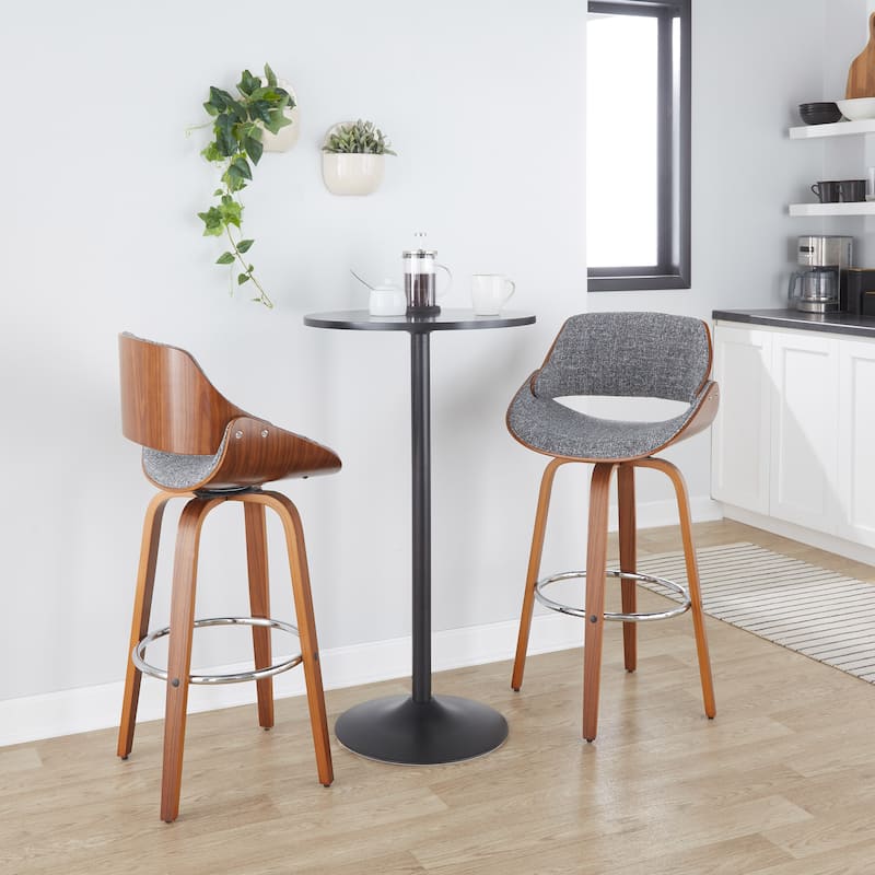 Carson Carrington Svetlana 30" Fixed-Height Bar Stool with Bent Wood Legs (Set of 2)
