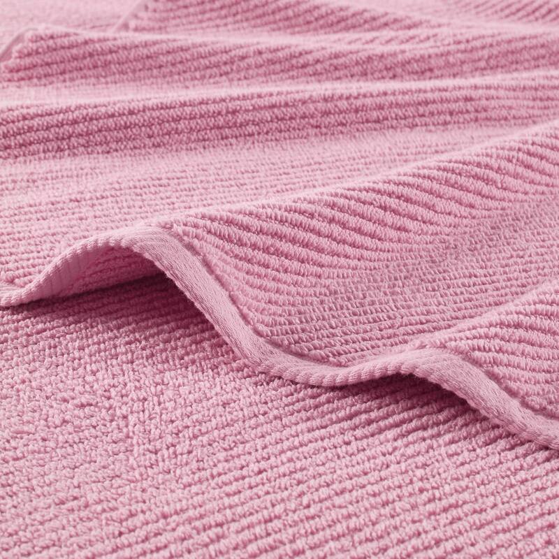 Madison Park Diagonal Ribbed Cotton Quick Dry Towel Set