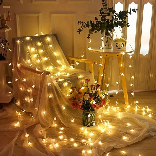 String Lights 32.8 FT Fairy Christmas Lights Battery Operated and USB ...
