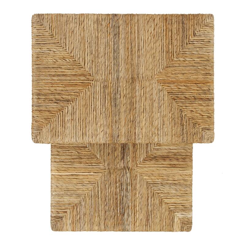 NPD Furniture Kanza Woven Abaca Rectangular Nesting Side Tables, Set of 2