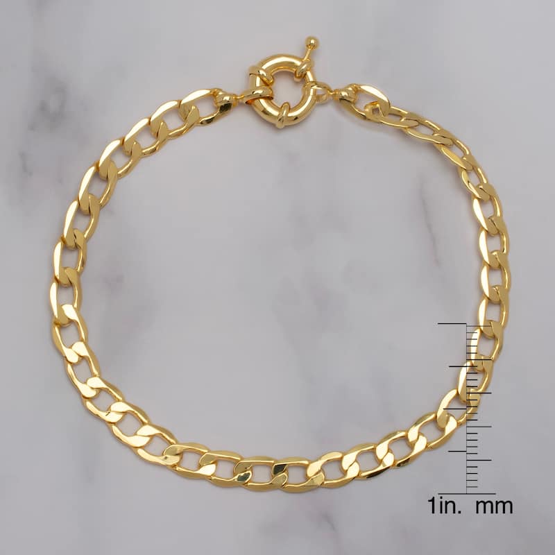 Victoria Townsend Yellow Gold Plated Fkat Figaro Bracelet