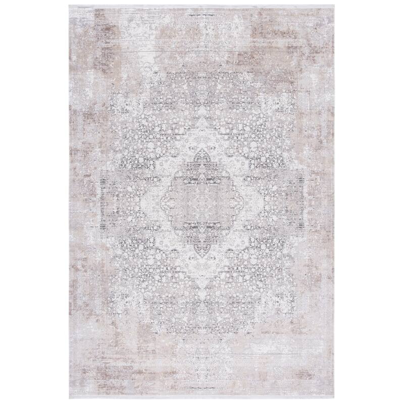 SAFAVIEH Signature Clyda Modern Viscose Rug - 6'7" x 9'6" - Grey/Ivory