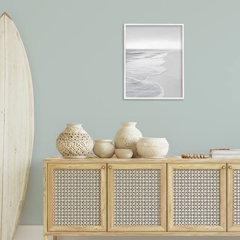 Stupell Foamy Beach Coast Framed Giclee Art Design By Maggie Olsen