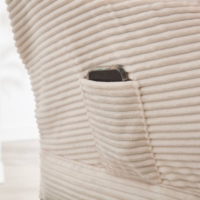 Cotton Lounge Chair with Ottoman
