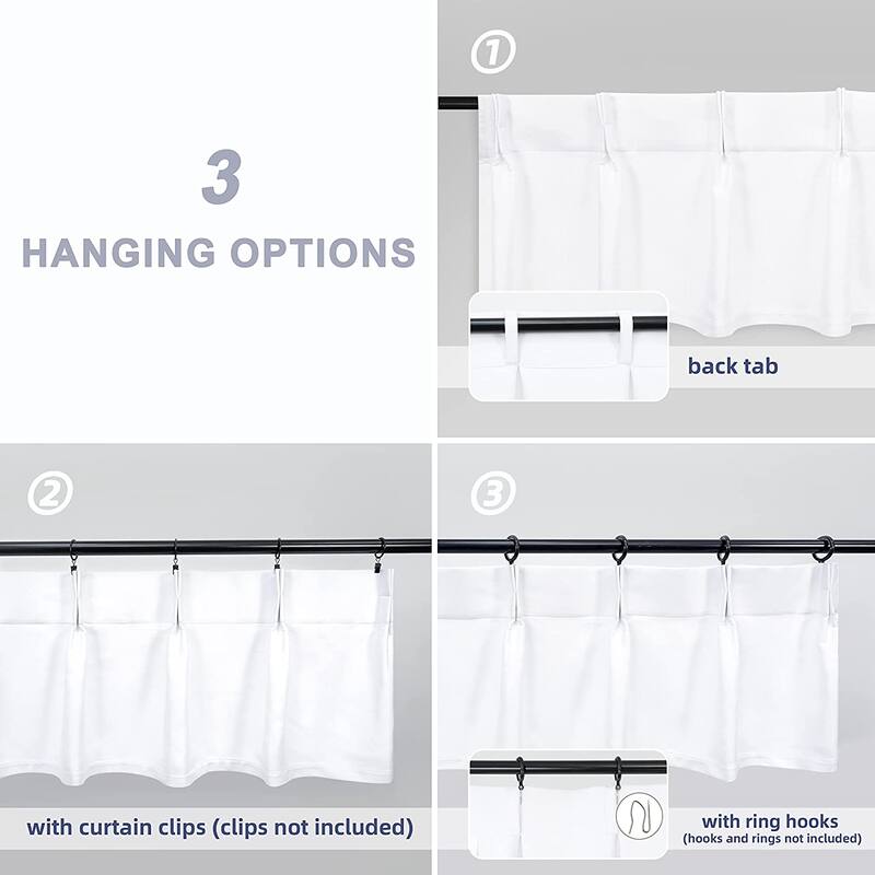 DriftAway Blackout Pinch Pleat Faux Linen Textured Solid Valance