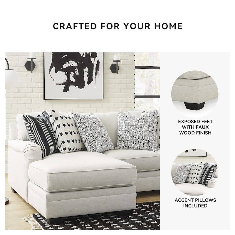 Signature Design by Ashley Huntsworth Dove Gray 2-Piece Sectional with Chaise - 95"W x 66"D x 38"H