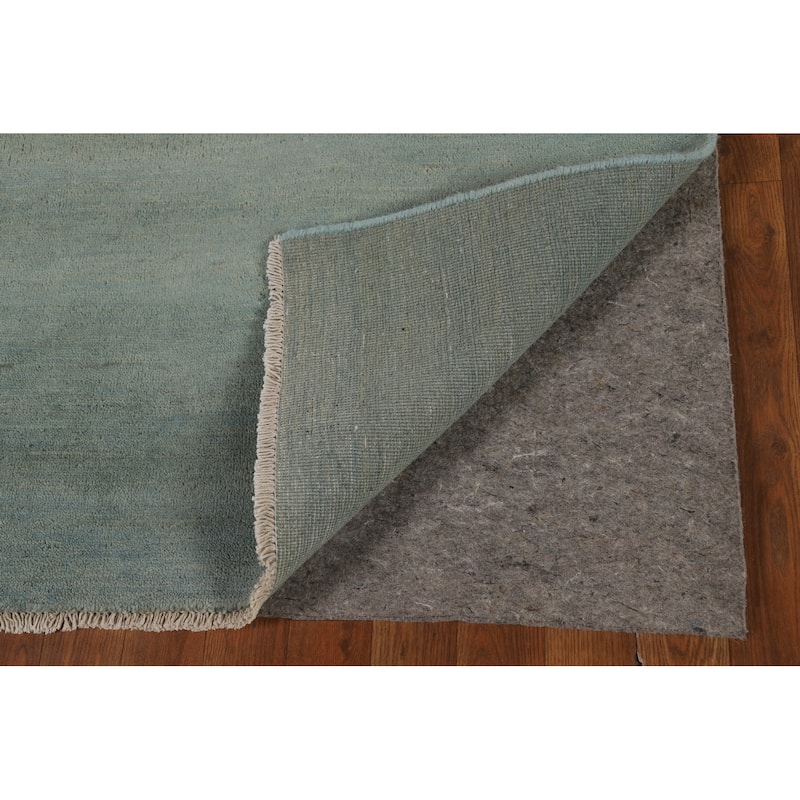 Blue & Green Modern Gabbeh Oriental Rug Hand-Knotted Wool Carpet - 5'0"x 6'5"