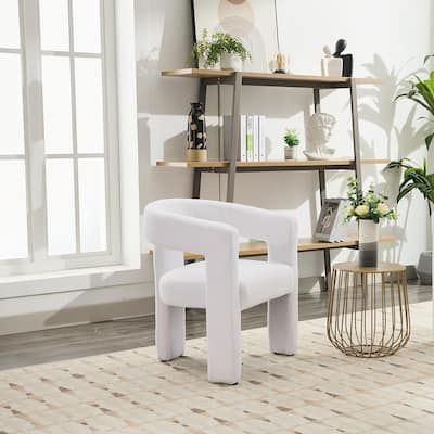 Modern Barrel Kitchen & Dining Room Chairs Set, Upholstered Accent Chairs with Arm