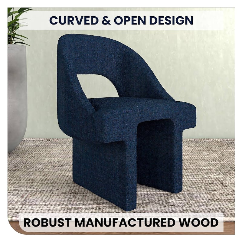 Quell Boucle Modern Elegant Upholstered Accent Chair with Solid Wood Frame & Plush Comfort for Home Office Living Room & Bedroom