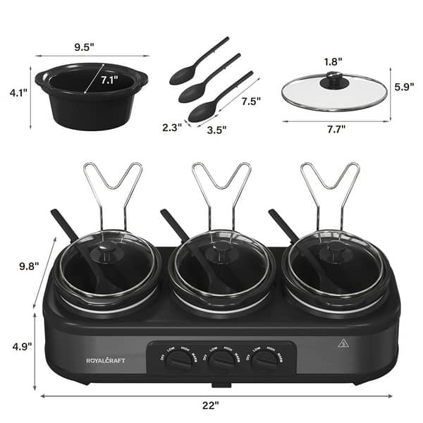 Small Crockpot Triple Slow Cooker Bed Bath & Beyond 39975253