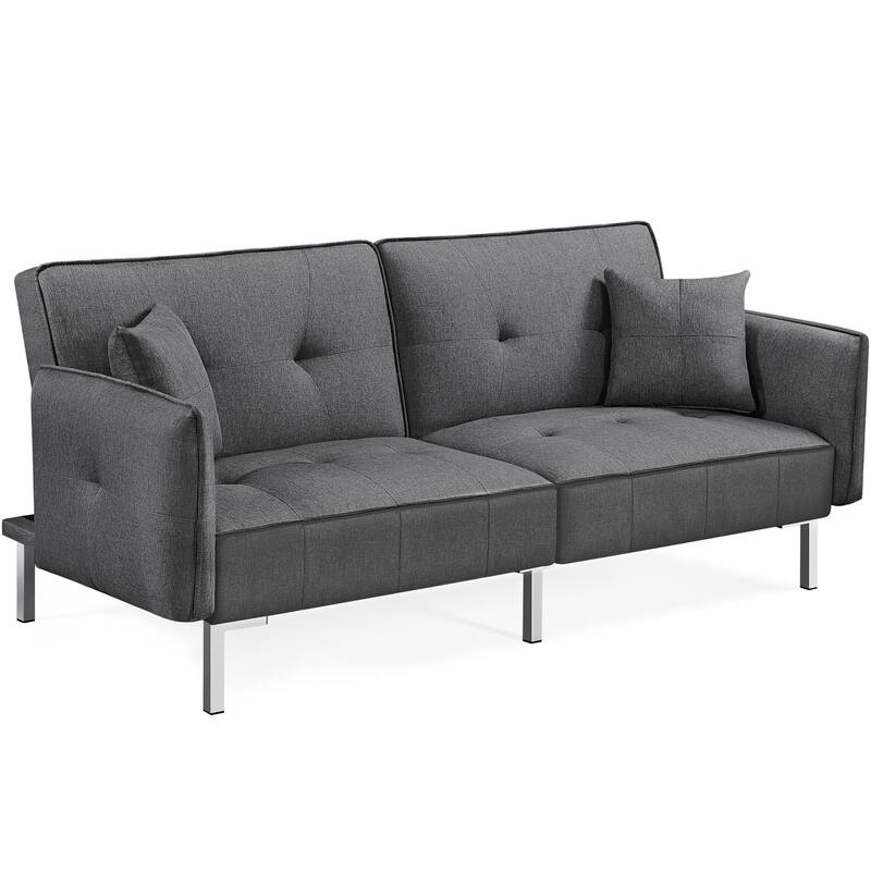 Yaheetech Convertible Sofa Bed Futon Fabric Sofa Bed