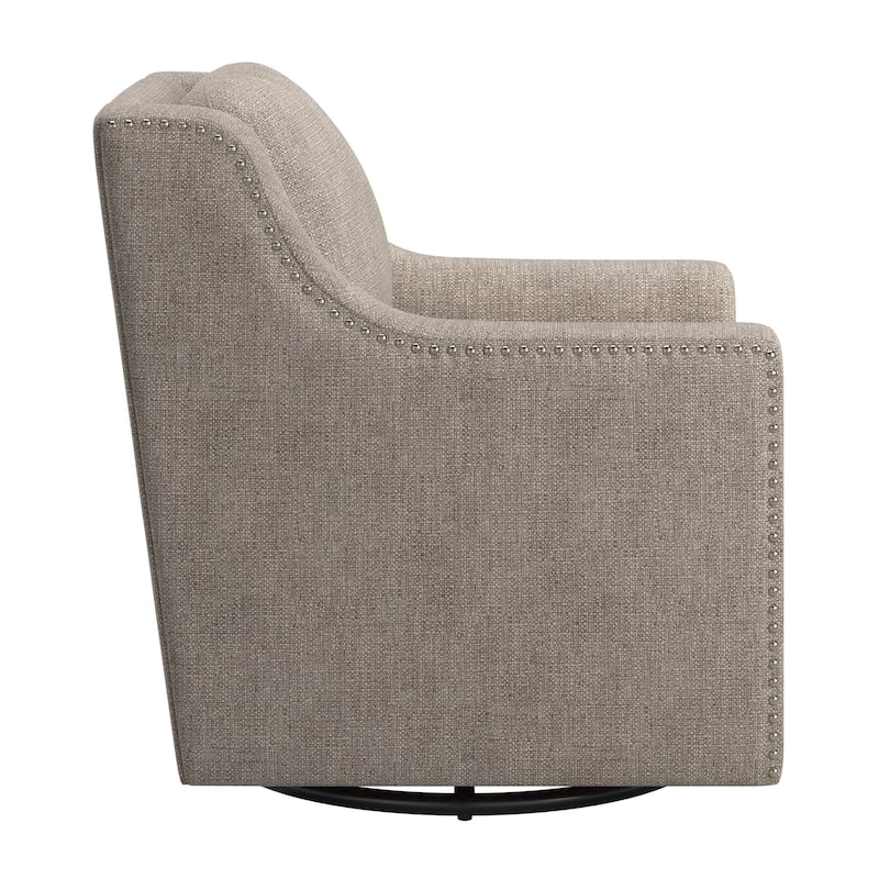 Orwyn Nailhead Slope Arm Swivel Chair by iNSPIRE Q Classic