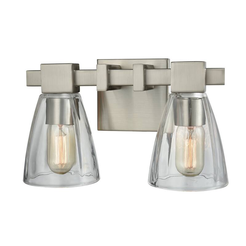 Ensley 12-inch Wide 2-Light Vanity Light in Satin Nickel