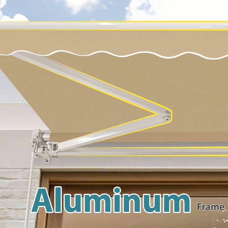 MCombo10x8Feet Manual Retractable Patio Door Window Awning Sunshade Shelter Outdoor Canopy
