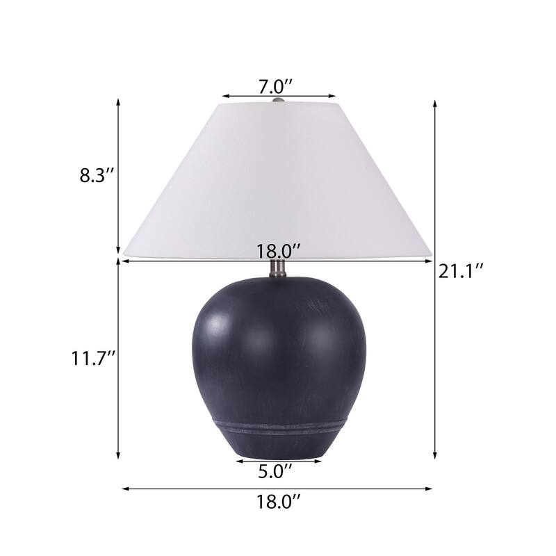 Modern Ceramic Table Lamp with Cone Linen Shade