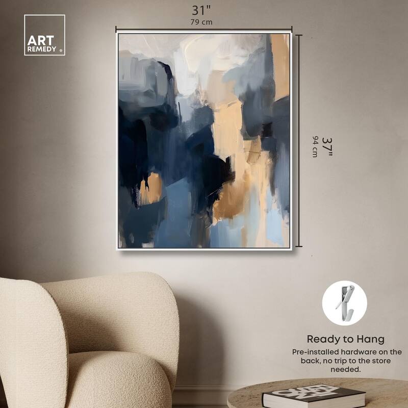 Navy Beige II Canvas by Art Remedy