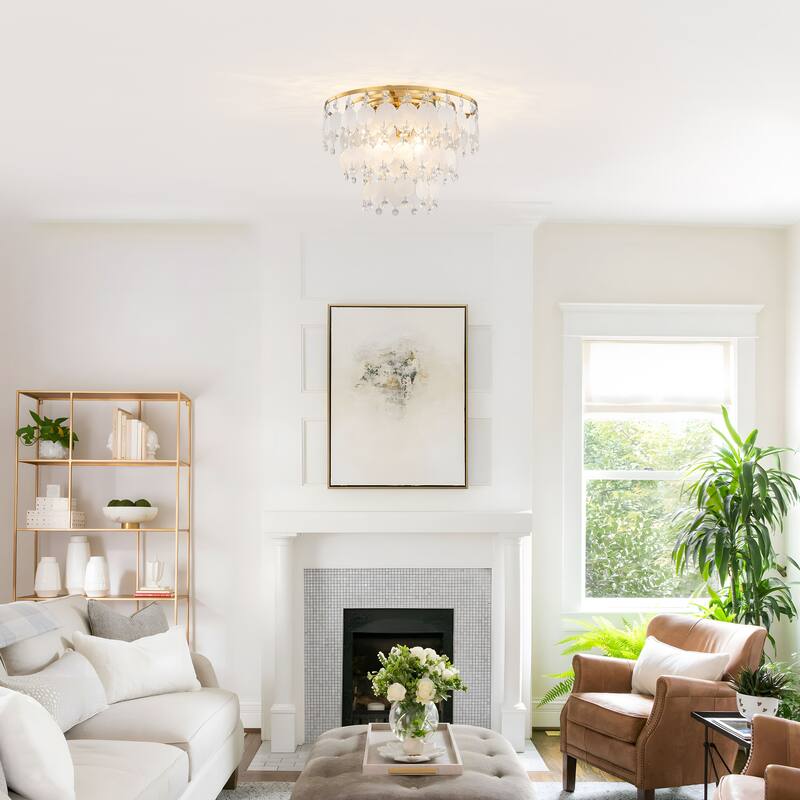 Starsky Coastal 3-Light Tiered Shell Flush Mount