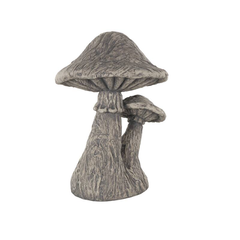Polystone Mushroom Textured Sculpture - Gray - Roche River Decor - 9"W x 9"L x 14"H