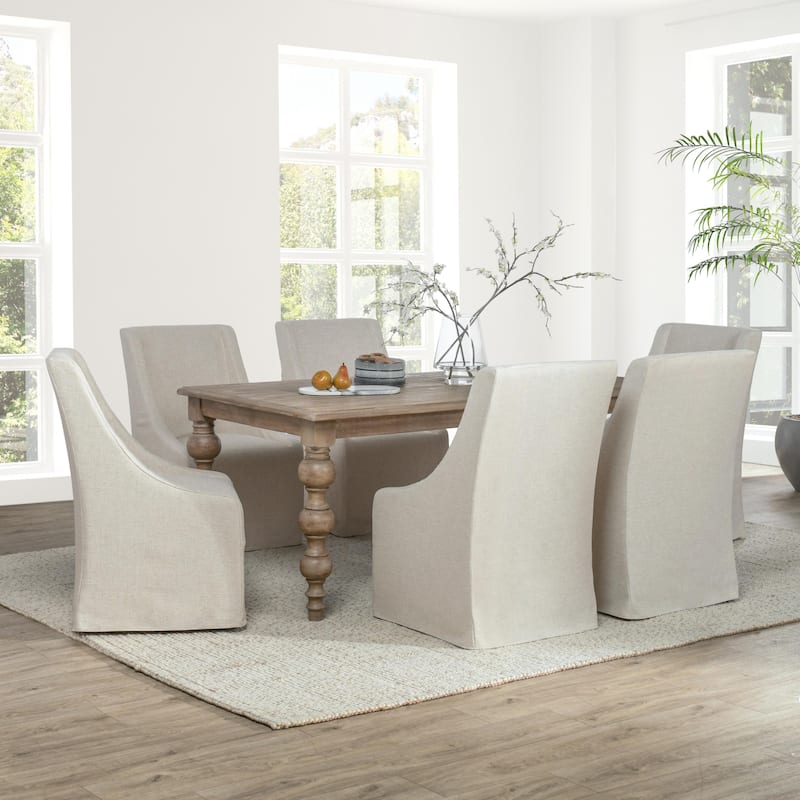Classic Home Warwick Upholstered Rolling Dining Chair