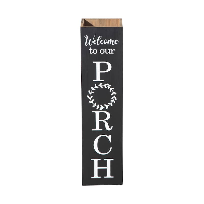 Glitzhome 30"H Double Sided Wooden Black Boxed WELCOME PORCH or WELCOME HOME Porch Sign