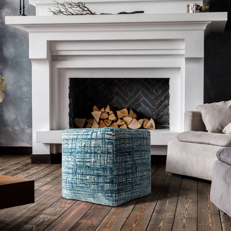 Sevita Contemporary Abstract Polyester Blend Pouf