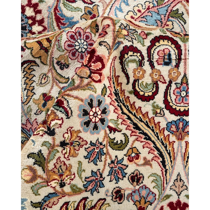Overton Hand Knotted Wool Vintage Inspired Traditional Mogul Ivory Area Rug - 8'0" x 10'9"